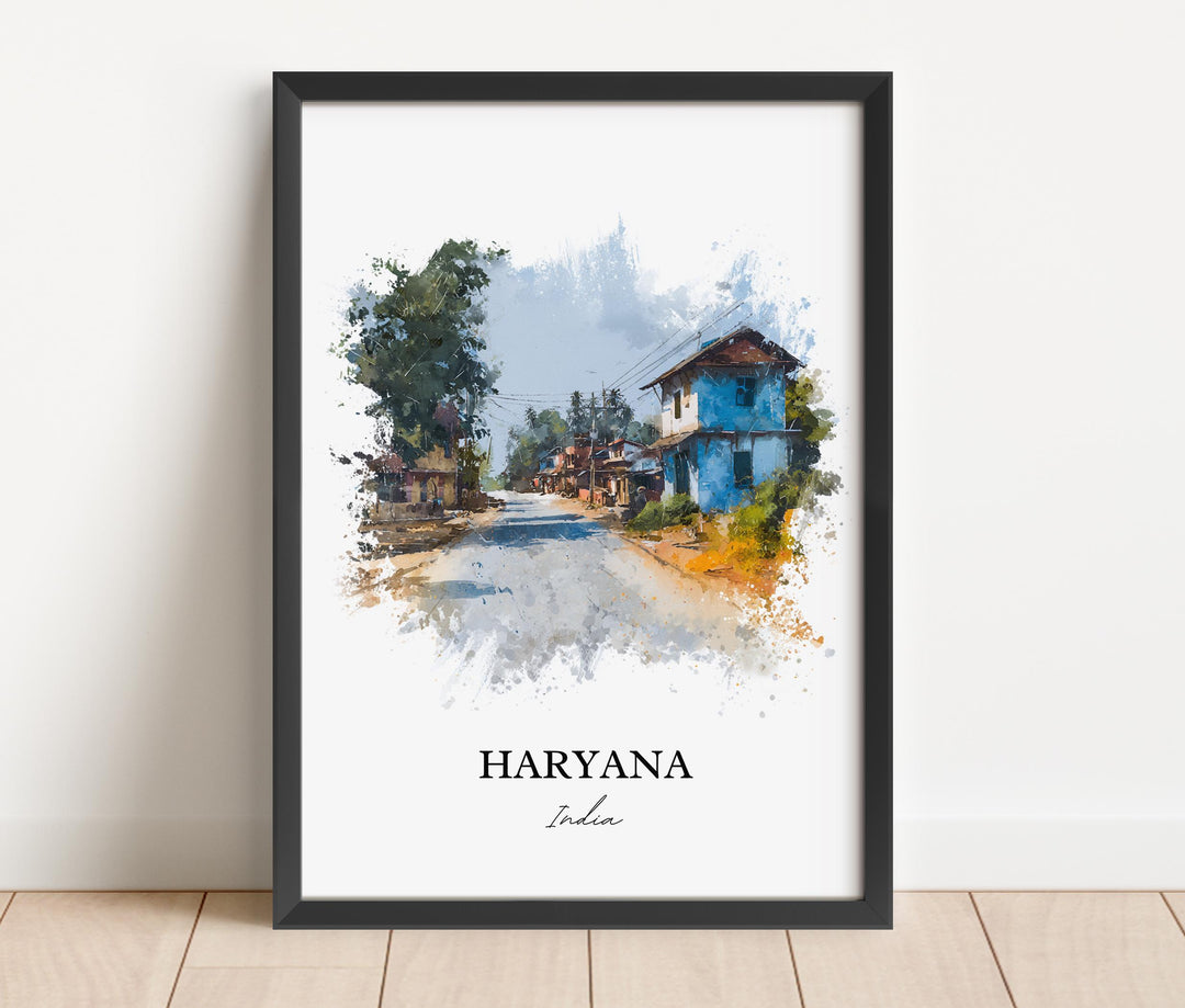 Haryana India Wall Art, Haryana Print, Haryana India Watercolor Art, India Gift, India Travel Print, Travel Poster, Housewarming Gift