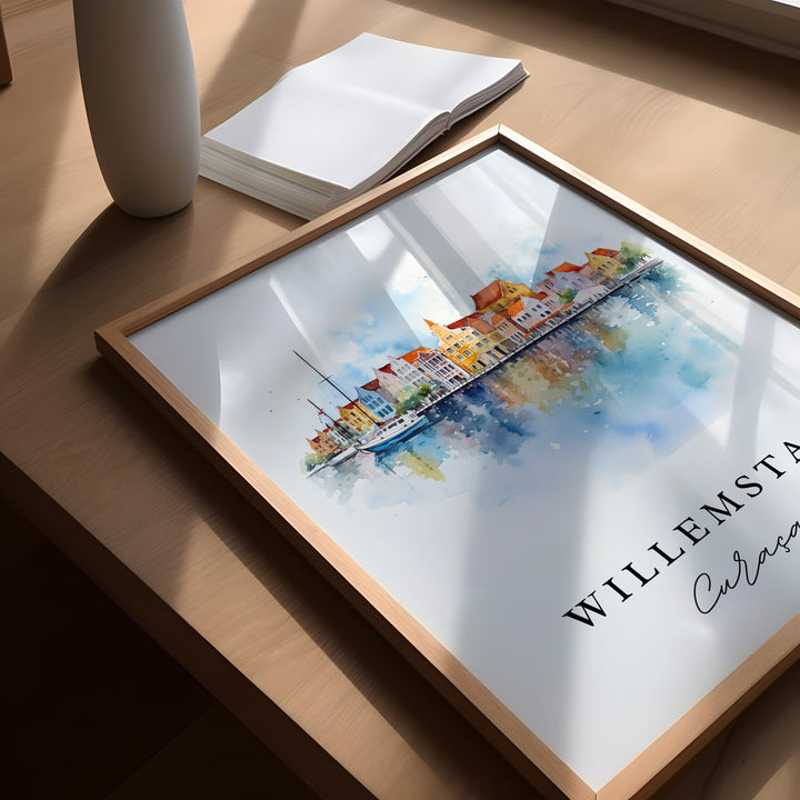 Willemstad Curacao wall art - Curacao, Willemstad poster, Willemstad Wedding gift, Birthday present, Custom Text, Personalized Gift