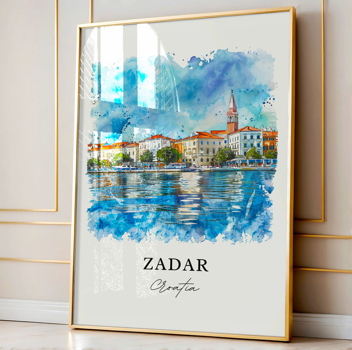 Zadar Wall Art, Zadar Croatia Print, Zadar Watercolor, Zadar Croatia Gift,