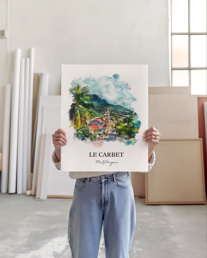 Le Carbet Wall Art, Martinique Print, Martinique Watercolor Art, Le Carbet Gift, Travel Print, Travel Poster, Housewarming Gift