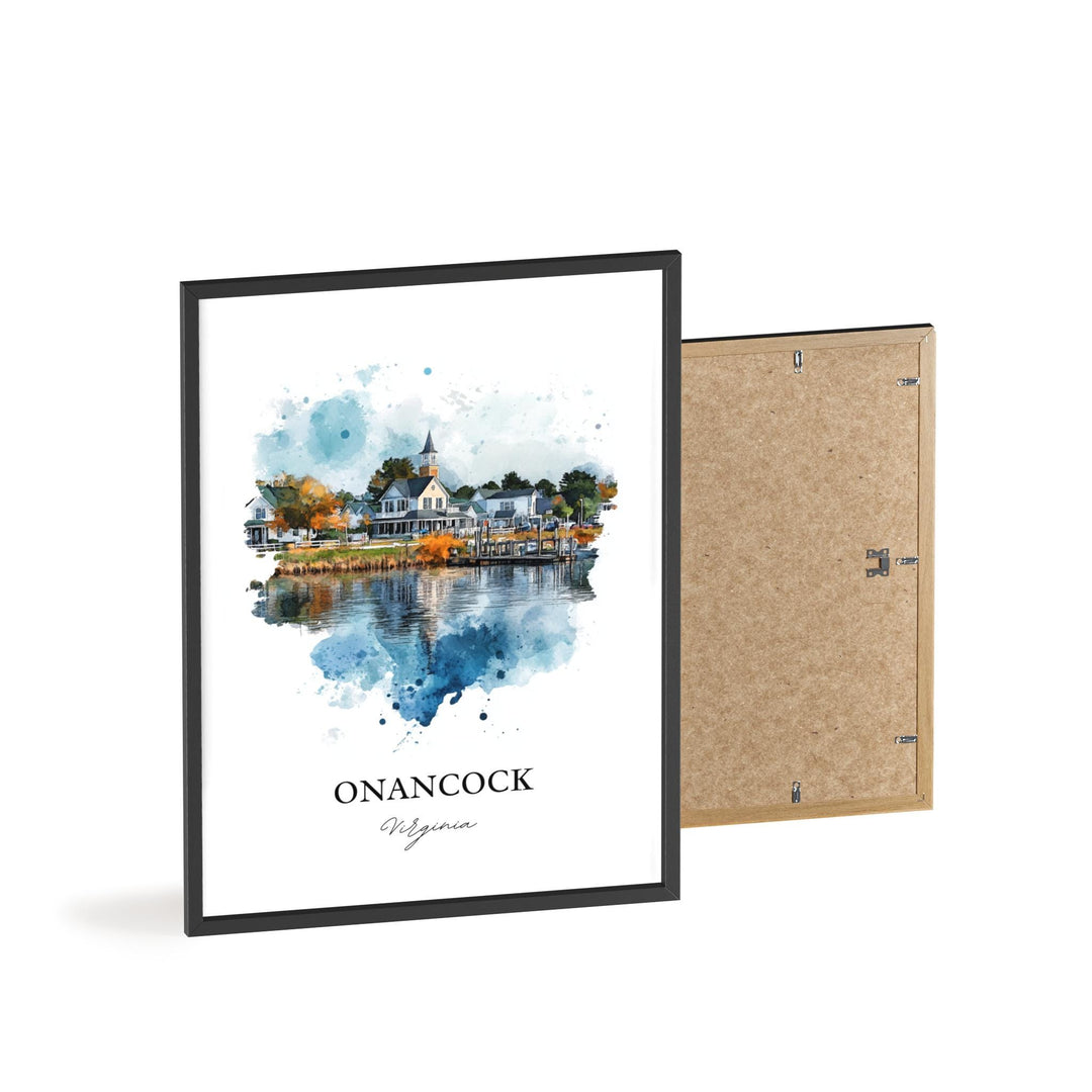 Onancock VA Wall Art, Accomack County Print, Onancock Watercolor Art, Onancock Virginia Gift, Travel Print, Travel Poster, Housewarming Gift