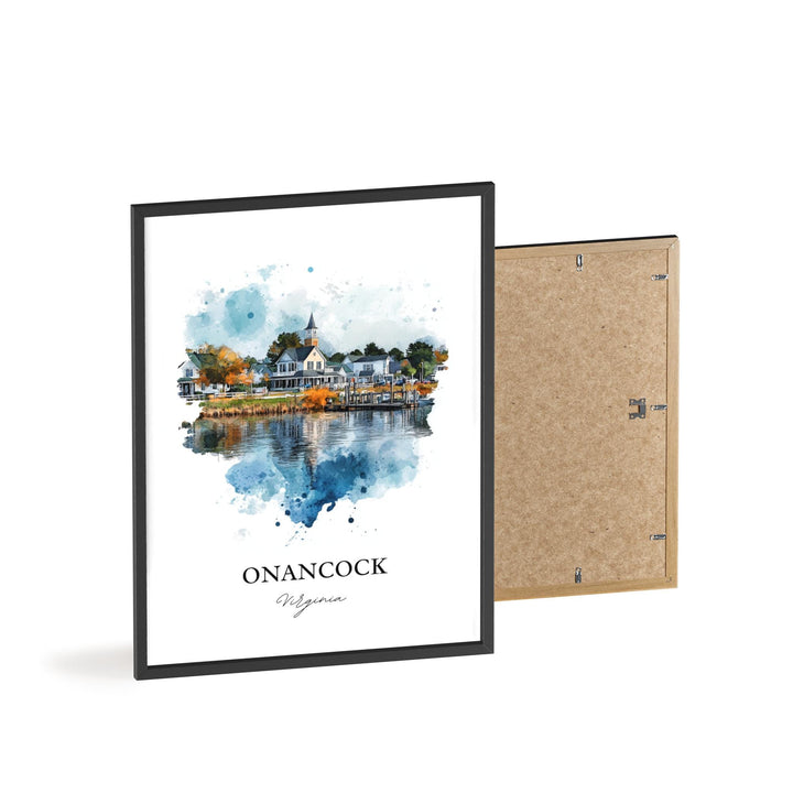 Onancock VA Wall Art, Accomack County Print, Onancock Watercolor Art, Onancock Virginia Gift, Travel Print, Travel Poster, Housewarming Gift