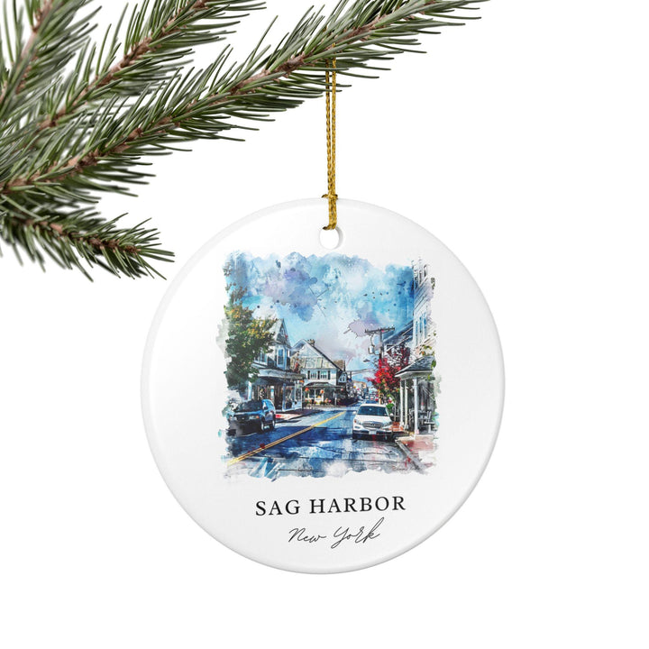 Sag Harbor Ornament: Unique Sag Harbor Souvenir, Hamptons Xmas Decor, and Authentic Sag Harbor Gift