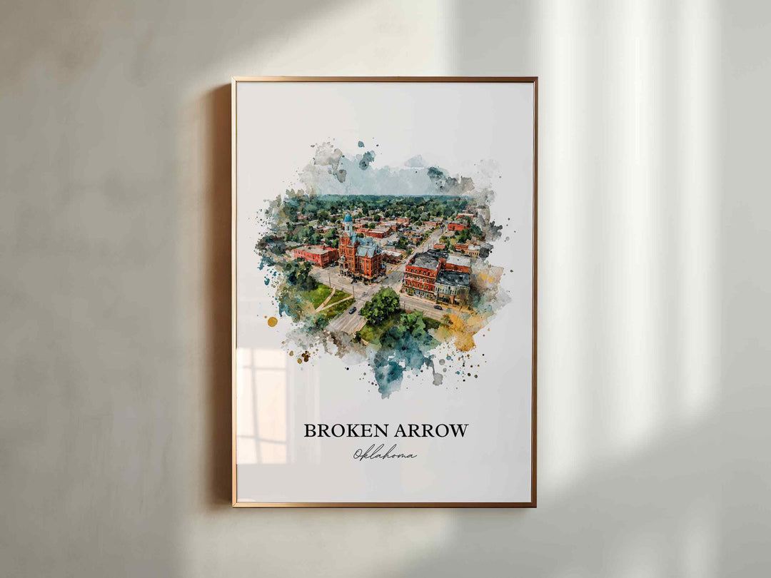 Broken Arrow, Oklahoma – Watercolor Art Print