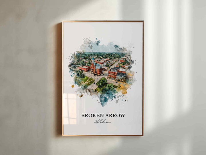 Broken Arrow, Oklahoma – Watercolor Art Print