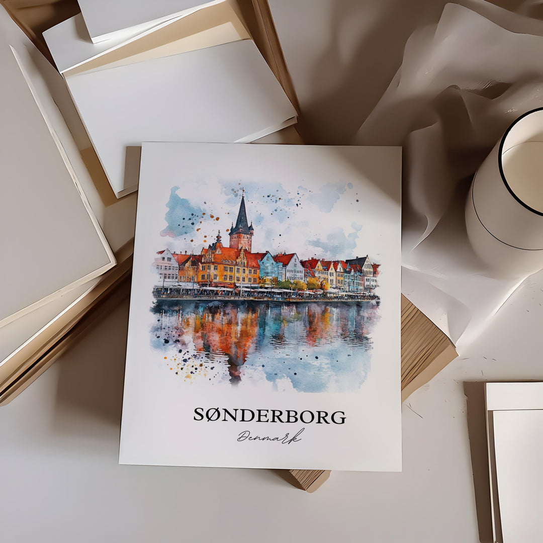 Sønderborg, Denmark – Watercolor Art Print