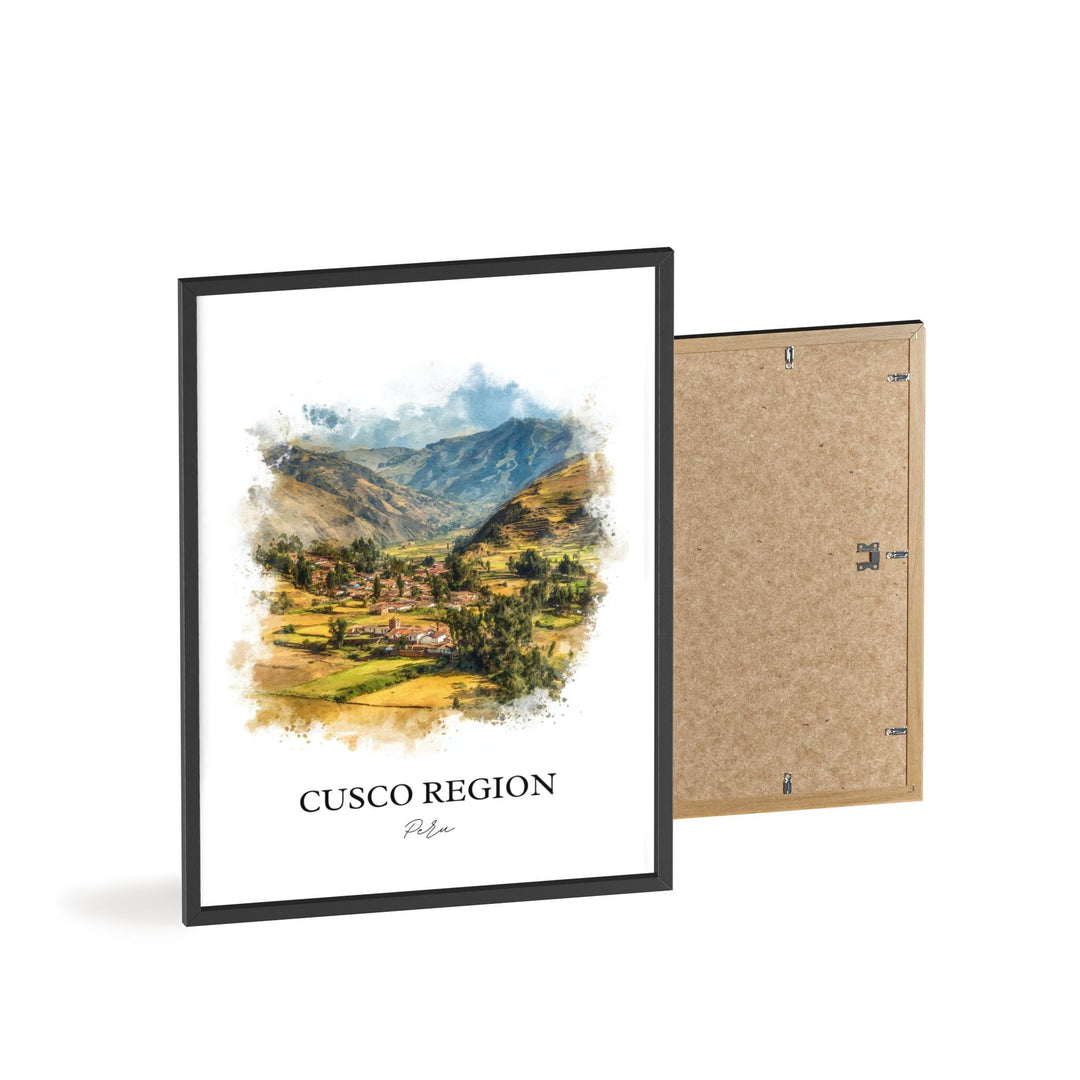 Cusco Wall Art, Cusco Peru Print, Cusco Region Watercolor Art, Cusco Peru Gift, Peru Travel Print, Travel Poster, Housewarming Gift