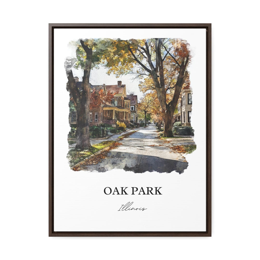 Oak Park IL Wall Art, Cook County Print, Chicago Suburbs Watercolor Art, Oak Park Gift, Travel Print, Travel Poster, Housewarming Gift
