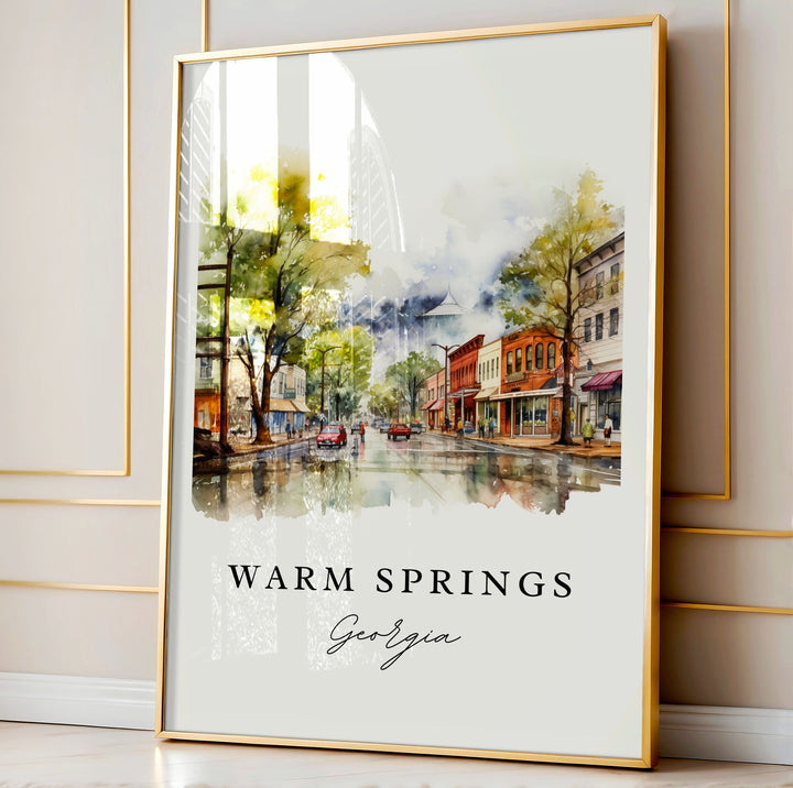 Warm Springs GA wall art - Georgia, Warm Springs poster print, Warm Springs Wedding gift, Birthday present, Custom Text, Perfect Gift