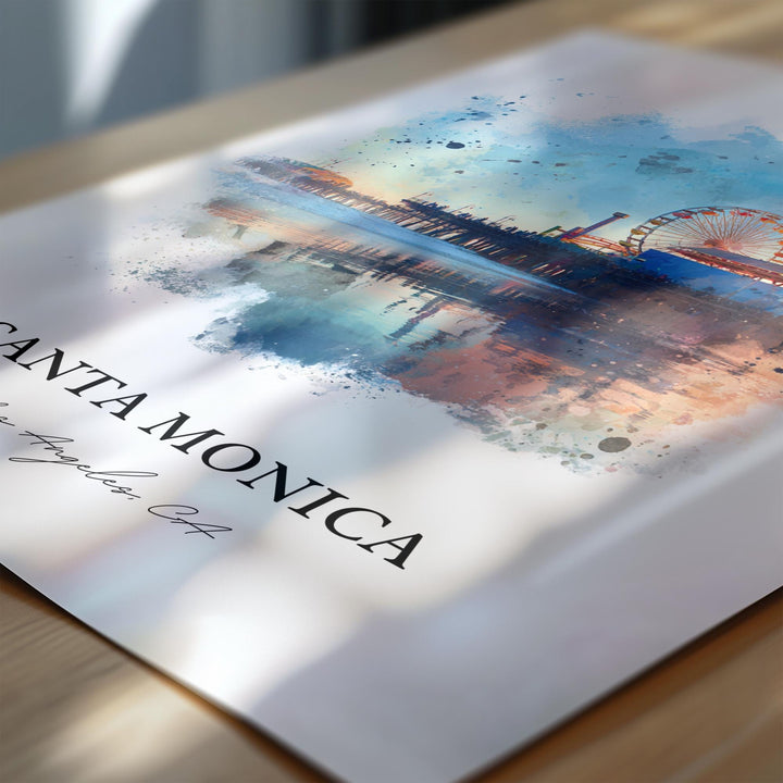 Santa Monica, California – Watercolor Art Print