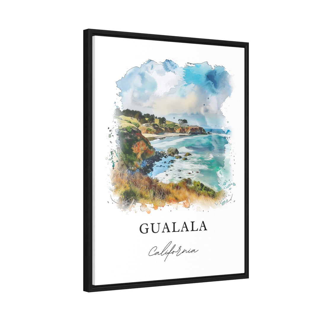 Gualala, California, USA – Watercolor Art Print