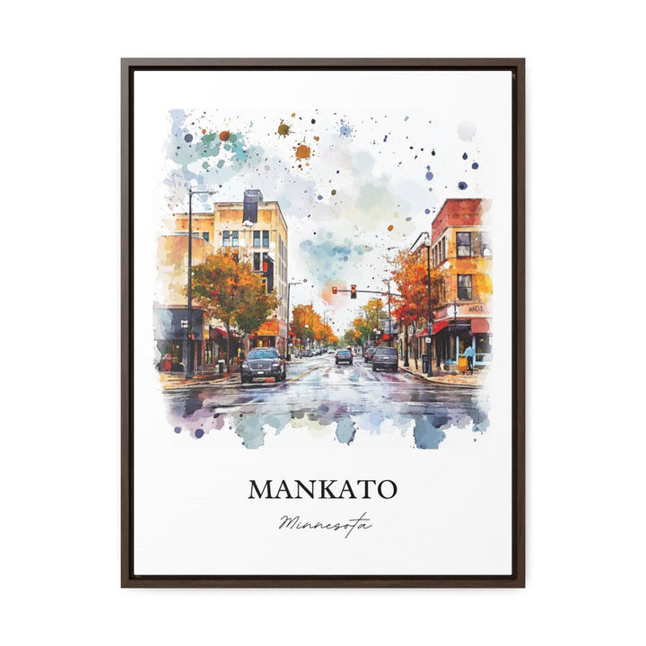 Mankato MN Wall Art,  Blue Earth MN Print, Minnesota Watercolor Art, Mankato Gift, Travel Print, Travel Poster, Housewarming Gift