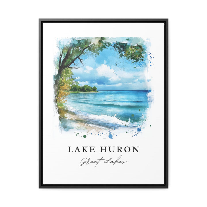 Lake Huron Wall Art, Lake Huron Print, Great Lakes Watercolor Art, Lake Huron Gift, Travel Poster, Housewarming Gift