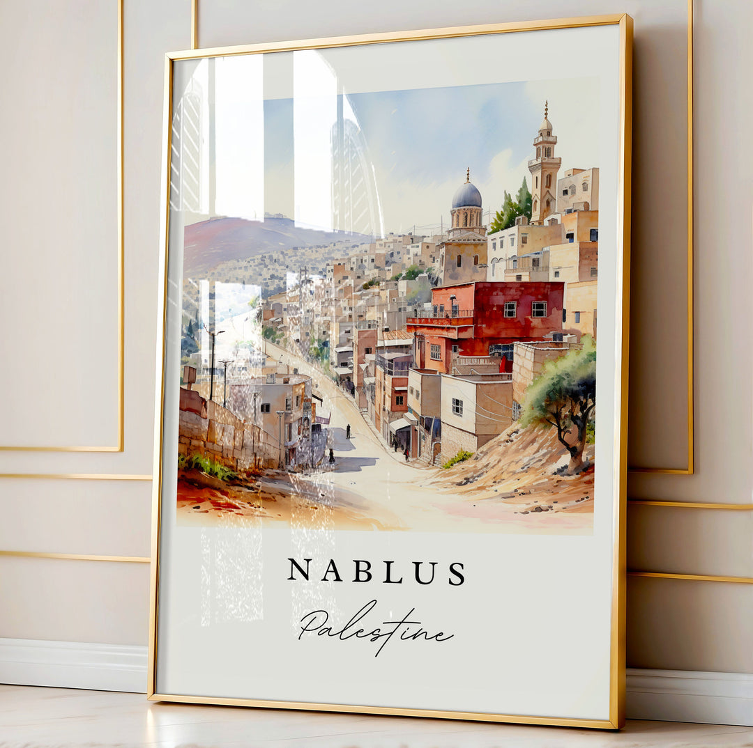 Nablus Palestine wall art - Palestine, Nablus poster print, Nablus Wedding gift, Nablus Birthday present, Custom Text, Perfect Gift