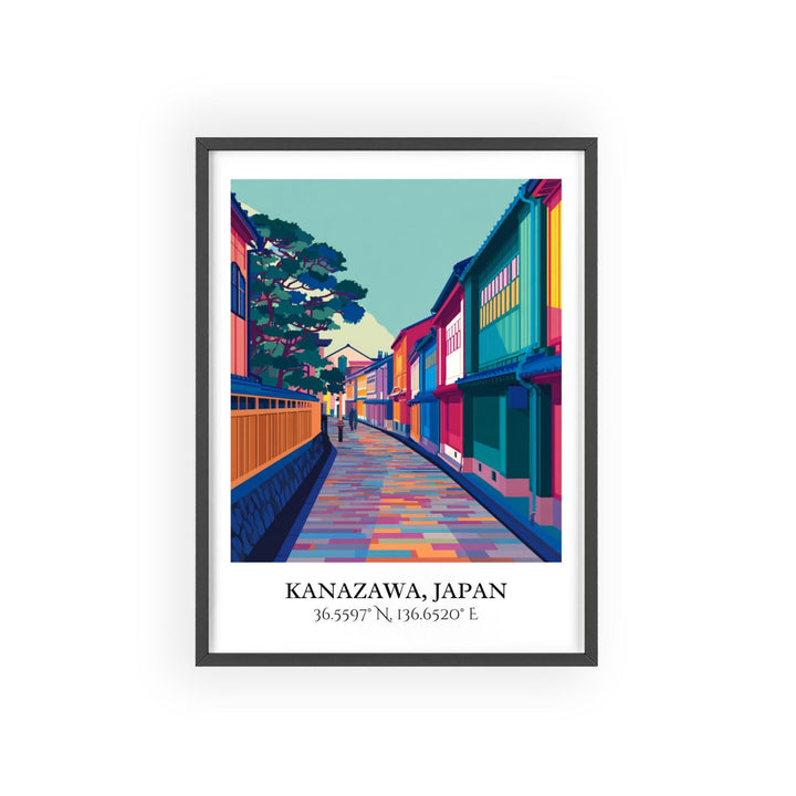 Kanazawa Art, Kanazawa Japan Retro Travel Art, Japan Home Decor, Japan Gift, Japan Travel Art, Travel Prints, Housewarming Gift