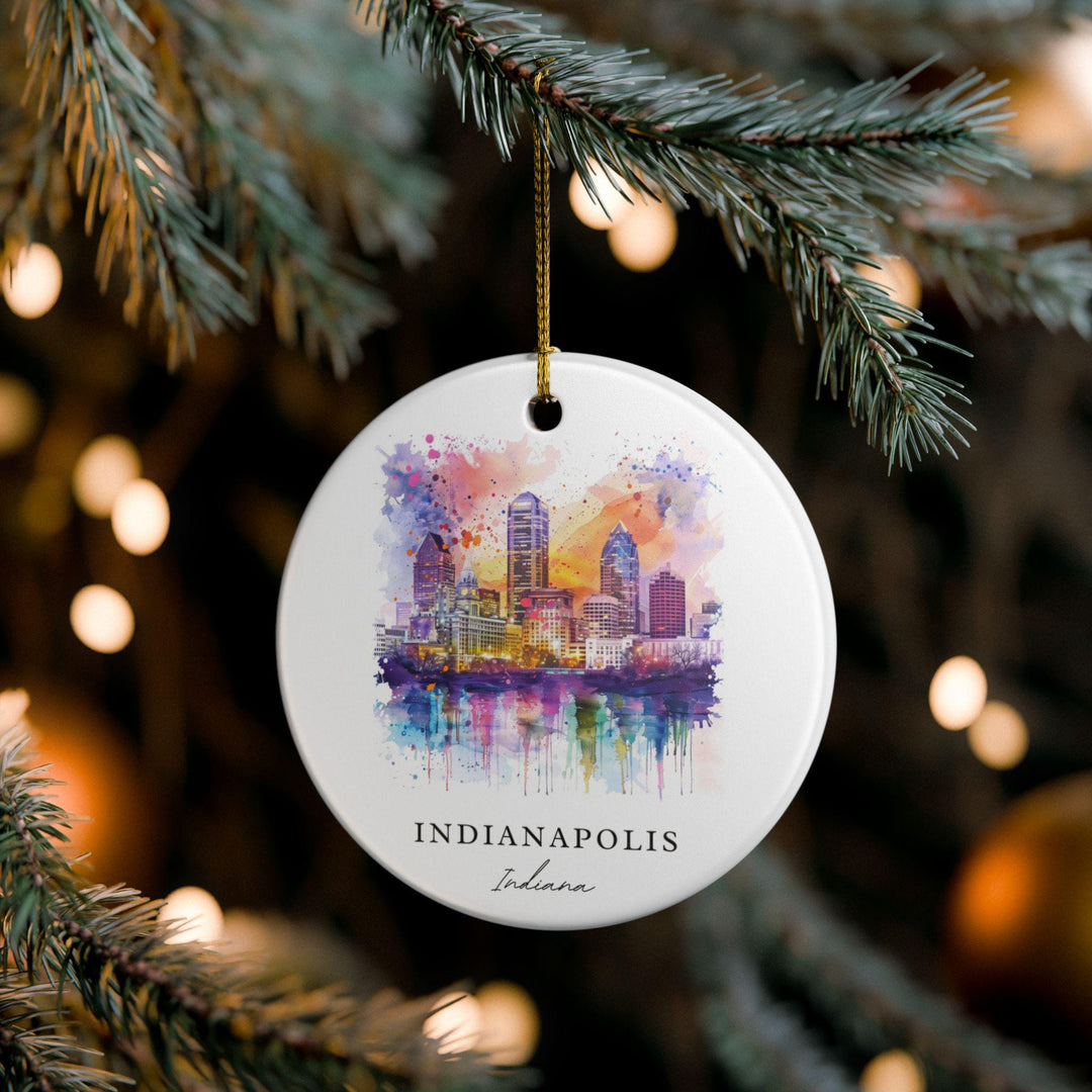 Indianapolis Ornament: Unique Indianapolis Souvenir, Indiana Xmas Decor, and Authentic Indianapolis Skyline Gift