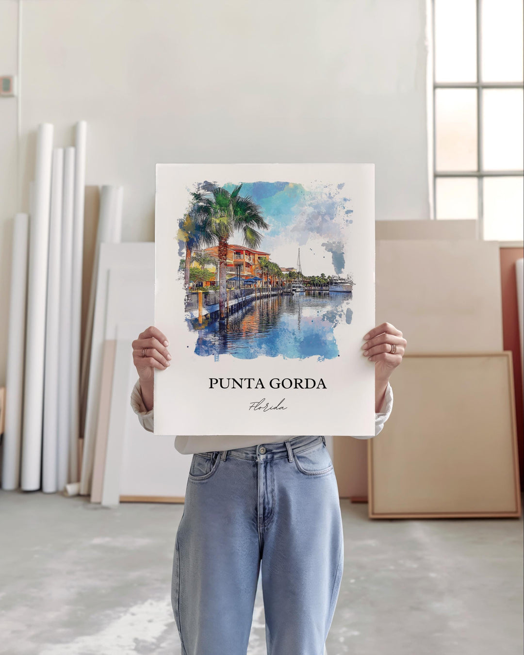 Punta Gorda Wall Art, Punta Gorda Print, Charlotte County Artwork, Punta Gorda Florida Gift, Travel Print, Travel Poster, Housewarming Gift