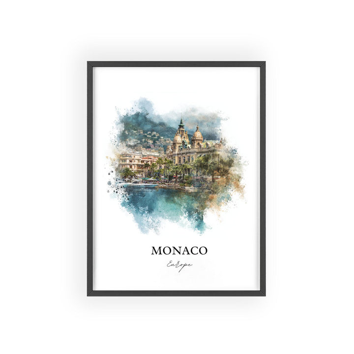 Monaco Wall Art, Monaco Print, Monaco Watercolor Art, Monaco Europe Gift, Travel Print, Travel Poster, Housewarming Gift