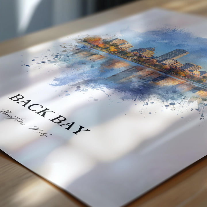 Back Bay, Massachusetts – Watercolor Art Print
