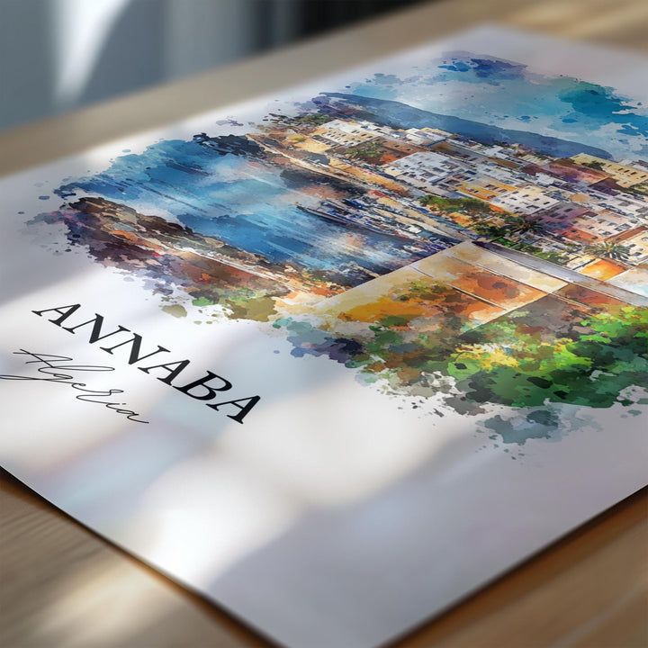 Annaba Algeria Wall Art, Annaba Print, Algeria Watercolor Art, Annaba Algeria Gift, Travel Print, Travel Poster, Housewarming Gift
