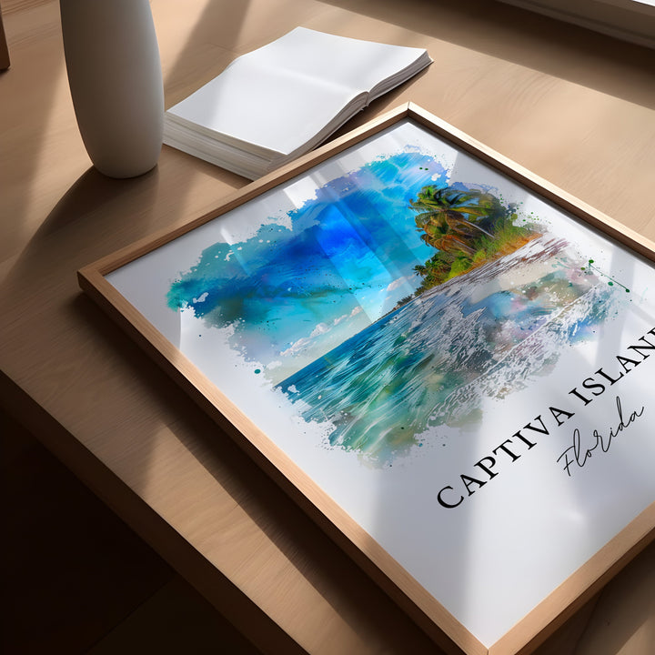 Captiva Island Wall Art, Captiva Island Print, Captiva FL Watercolor, Fort Myers FL Gift,
