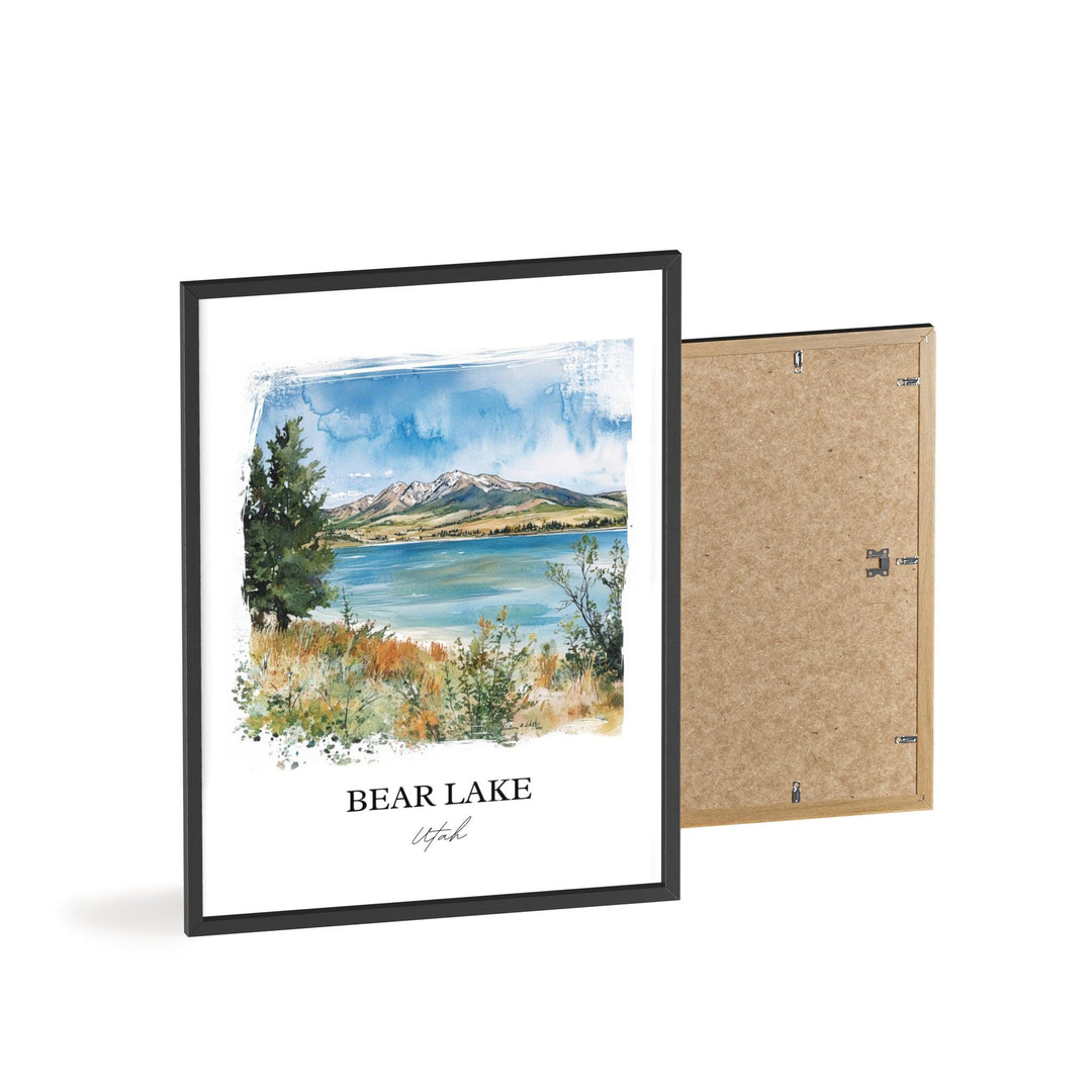 Bear Lake Wall Art, Bear Lake UT Print, Utah Watercolor Art, Bear Lake Utah Gift, Travel Print, Travel Poster, Housewarming Gift