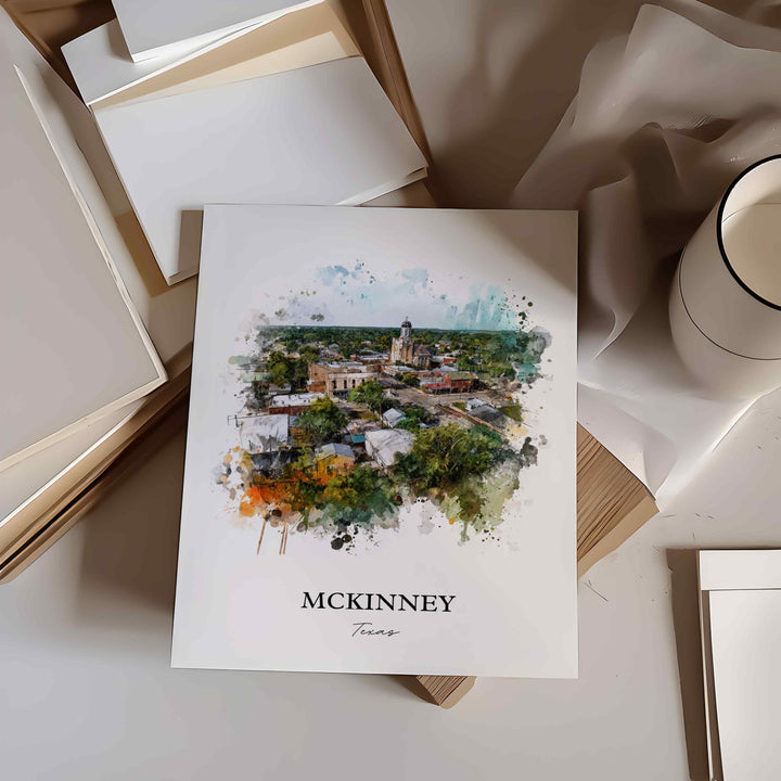 McKinney, Texas – Watercolor Art Print