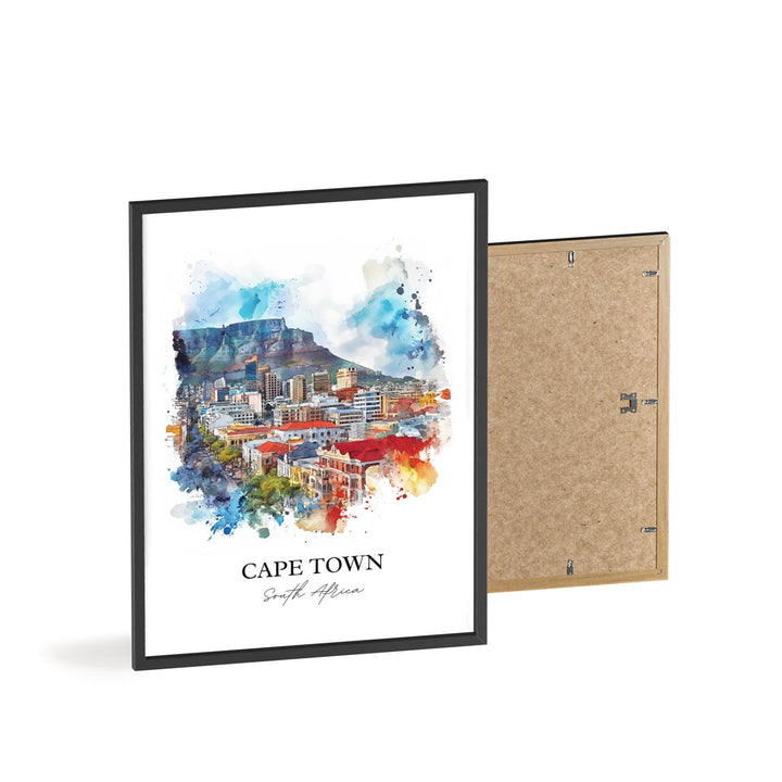 Cape Town Wall Art, Cape Town Print, South Africa Watercolor Art, Cape Town Gift, Travel Print, Travel Poster, Housewarming Gift