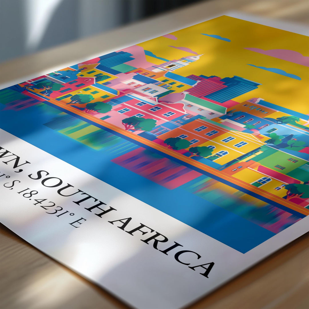 Cape Town Art, Cape Town Retro Travel Art, Cape Town Home Decor, Cape Town Gift, South Africa Travel Art, Travel Prints, Housewarming Gift