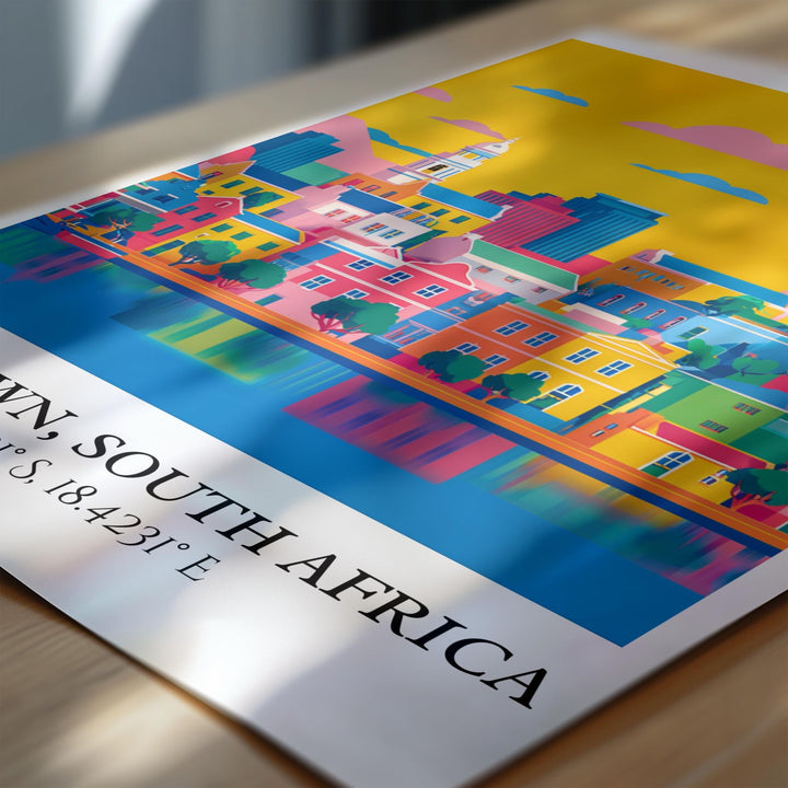 Cape Town Art, Cape Town Retro Travel Art, Cape Town Home Decor, Cape Town Gift, South Africa Travel Art, Travel Prints, Housewarming Gift
