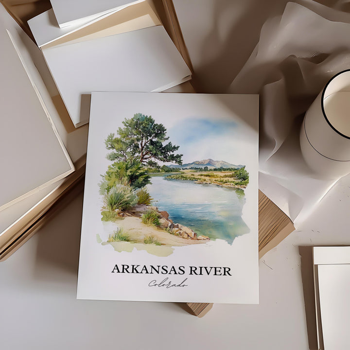 Arkansas River, Colorado, USA – Watercolor Art Print