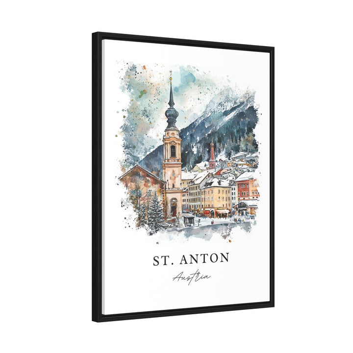 St. Anton Wall Art, St. Anton am Arlberg Print, Austria Watercolor, Austria Ski Gift, Tyrolean Alps Print, Travel Poster, Housewarming Gift