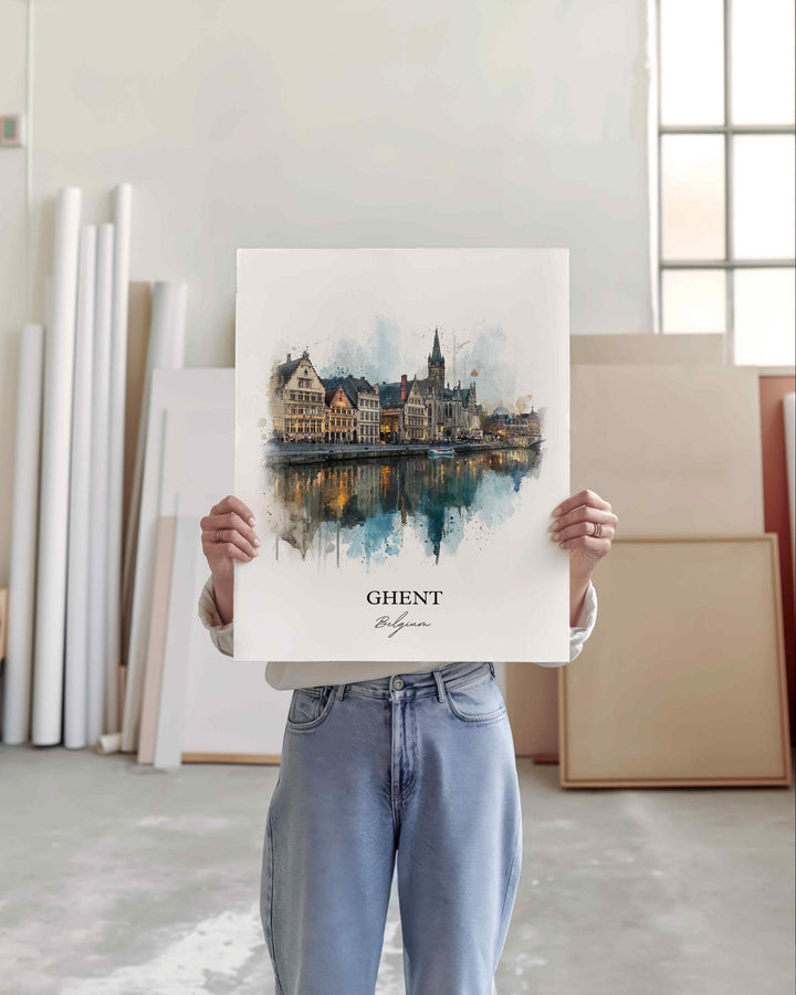 Ghent, Belgium – Watercolor Art Print