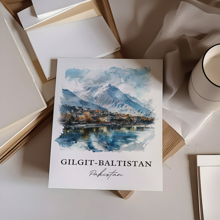 Gilgit-Baltistan Art, Gilgit-Baltistan Print, Pakistan Watercolor, Kashmir Pakistan Gift,