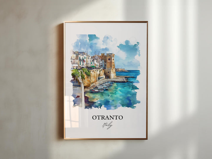 Otranto Wall Art, Apulia Region Print, Italy Watercolor Art, Otranto Italy Gift, Travel Print, Travel Poster, Housewarming Gift