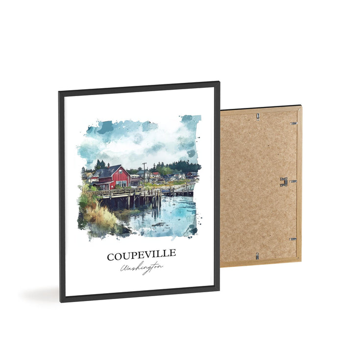 Coupeville WA Wall Art, Coupeville Print, Whidbey Island Artwork, Coupeville Washington Gift, Travel Print, Travel Poster, Housewarming Gift