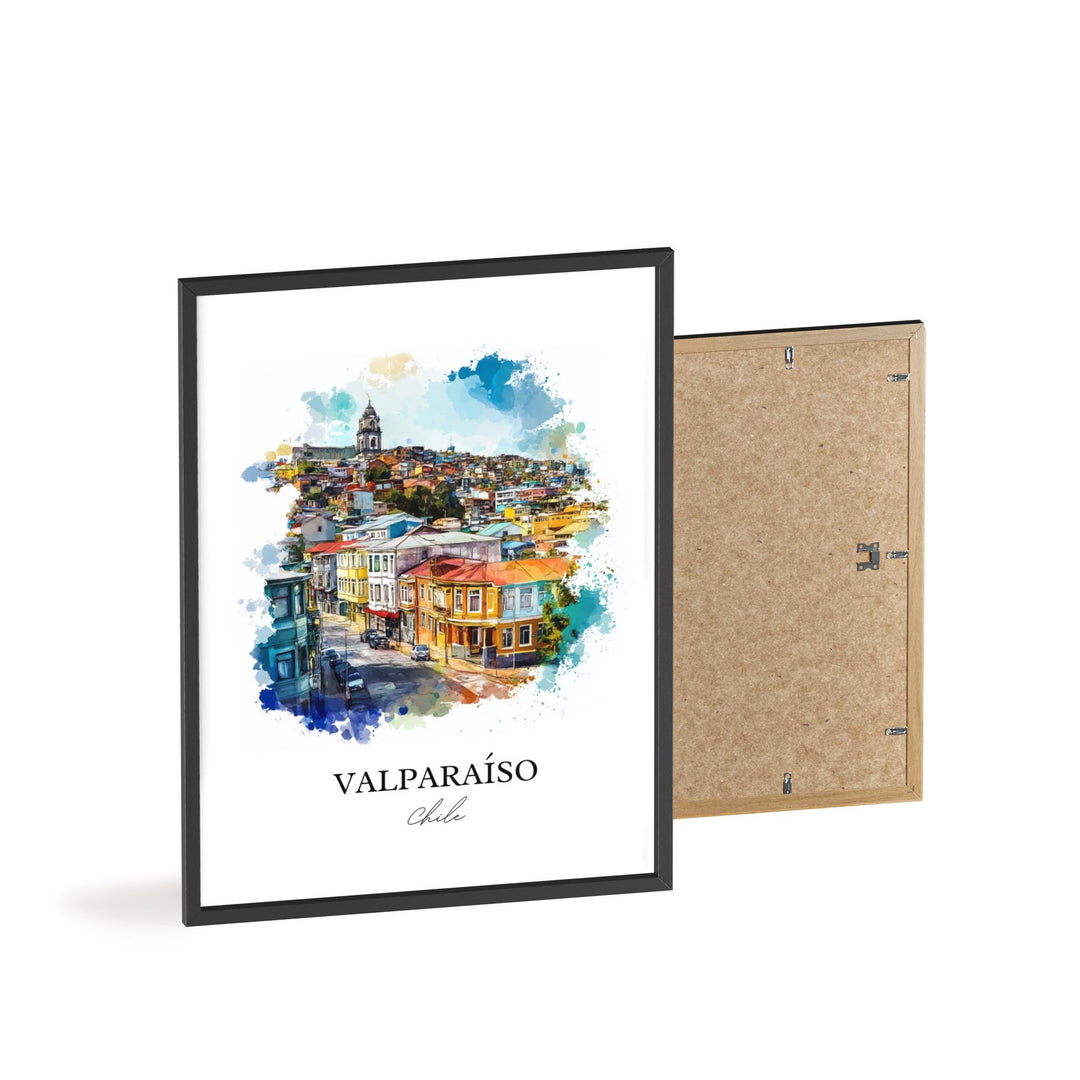 Valparaíso Wall Art, Valparaíso Print, Chile Watercolor Art, Valparaíso Chile Gift, Travel Print, Travel Poster, Housewarming Gift