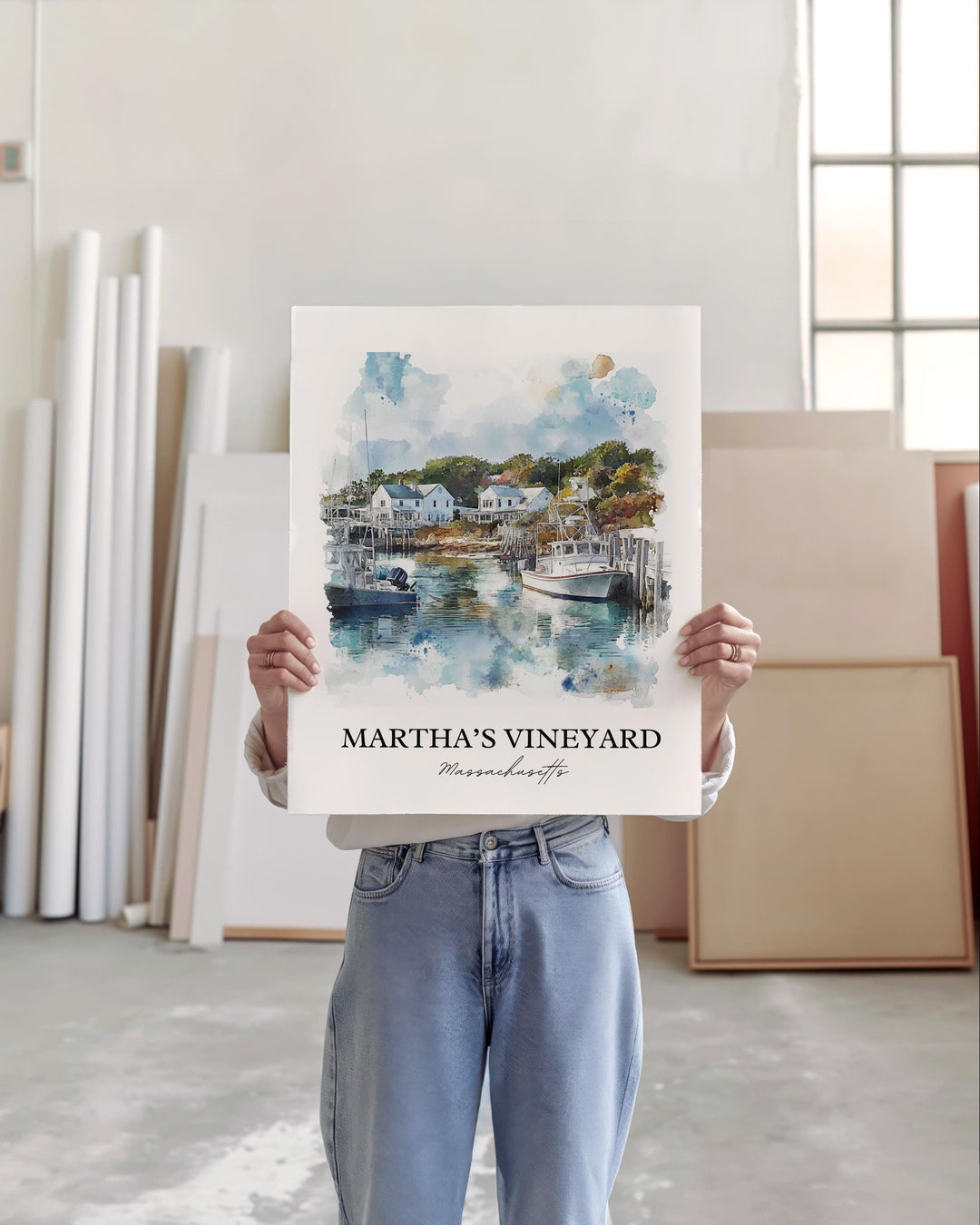 Martha's Vineyard Wall Art, Dukes County Print, Massachusetts Art, Martha's Vineyard Gift, Travel Print, Travel Poster, Housewarming Gift