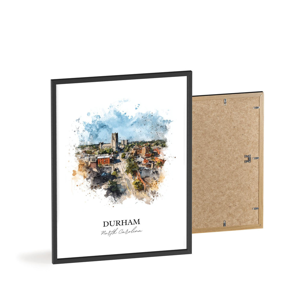 Durham, North Carolina – Watercolor Art Print