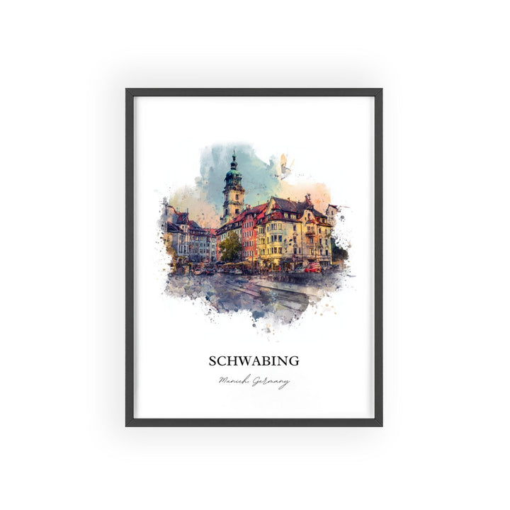 Schwabing, Germany – Watercolor Art Print