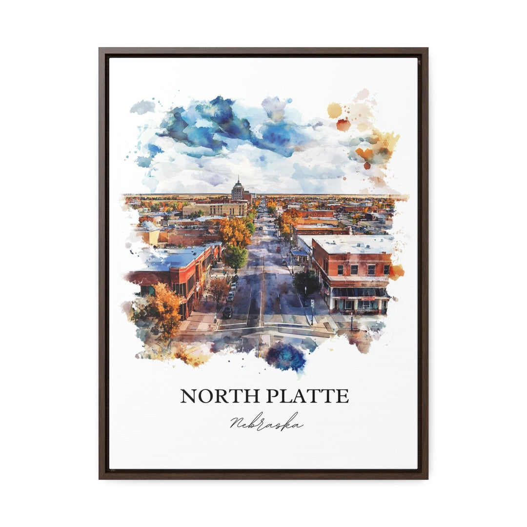 North Platte, Nebraska, USA – Watercolor Art Print
