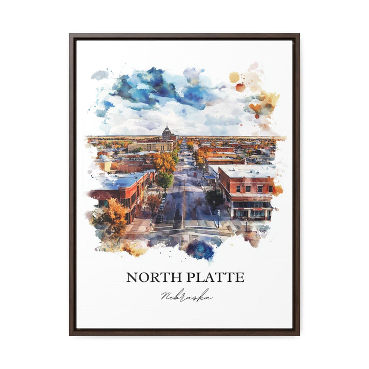 North Platte, Nebraska, USA – Watercolor Art Print