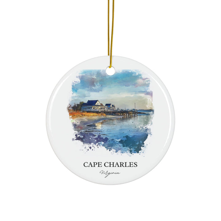Cape Charles VA Ornament: Unique Cape Charles Virginia Souvenir, Cape Charles Xmas Decor, and Authentic Cape Charles Gift