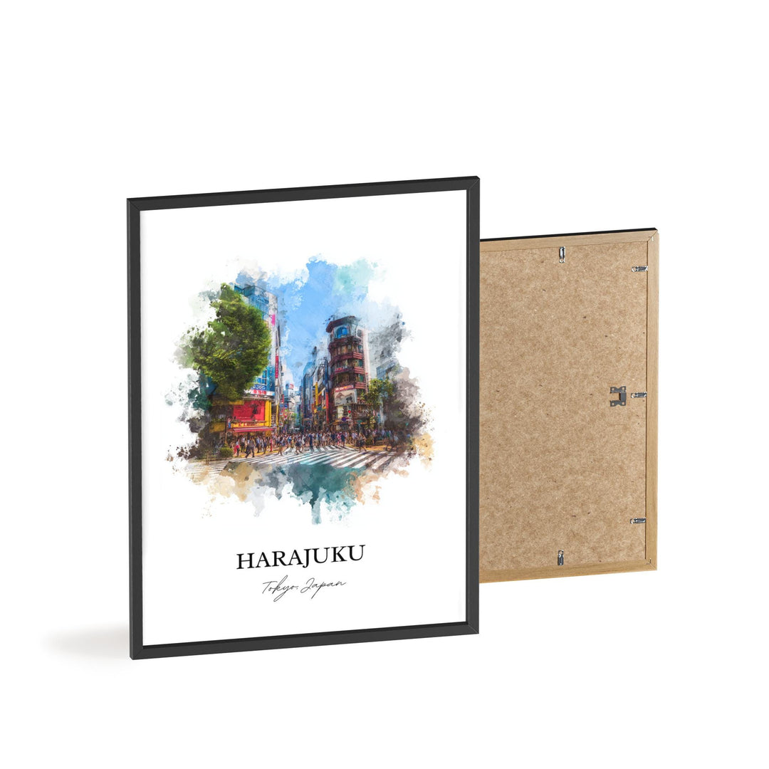 Harajuku Wall Art, Tokyo Print, Harajuku Tokyo Watercolor Art, Harajuku Japan Gift, Japan Travel Print, Tokyo Travel Poster, Harajuku Gift