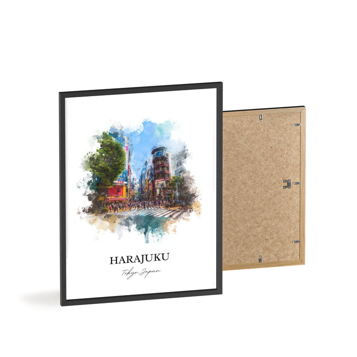 Harajuku Wall Art, Tokyo Print, Harajuku Tokyo Watercolor Art, Harajuku Japan Gift, Japan Travel Print, Tokyo Travel Poster, Harajuku Gift