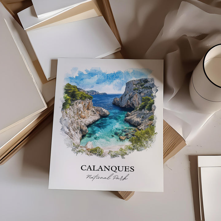 Calanques National Park Wall Art, Marseille Print, Calanques Artwork, Calanques Park Gift, Travel Print, Travel Poster, Housewarming Gift