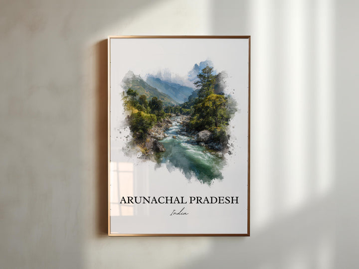 Arunachal Pradesh Wall Art, India Print, India Watercolor Art, Arunachal Pradesh Gift, India Travel Print, Travel Poster, Housewarming Gift