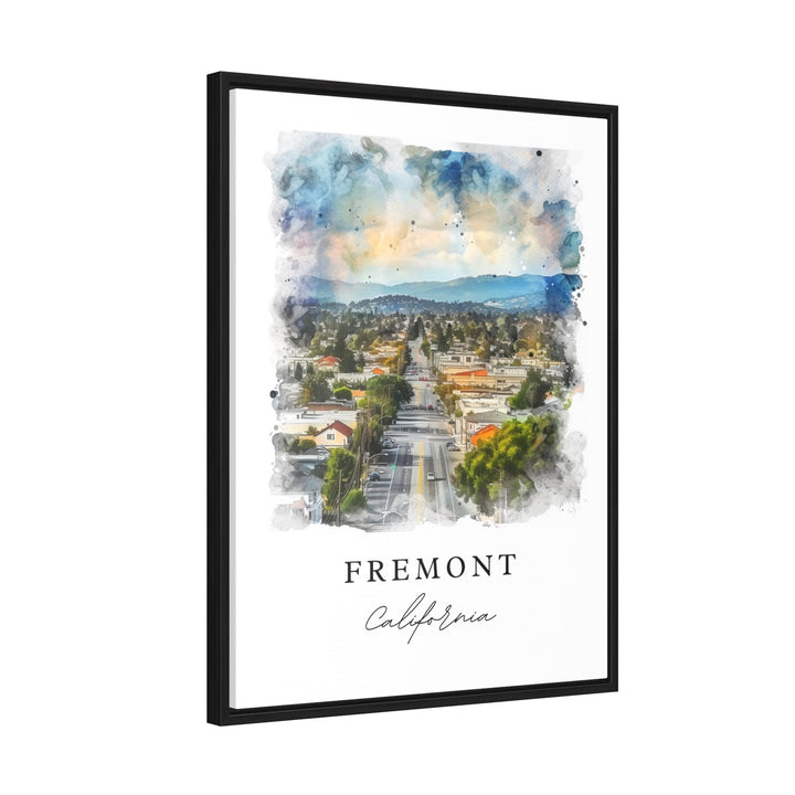 Fremont CA watercolor wall art - California, Fremont print, Fremont Cali Wedding gift, Birthday present, Custom Text, Perfect Gift