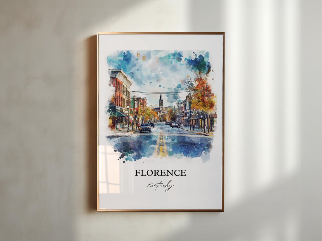 Florence, KY, Kentucky – Watercolor Art Print