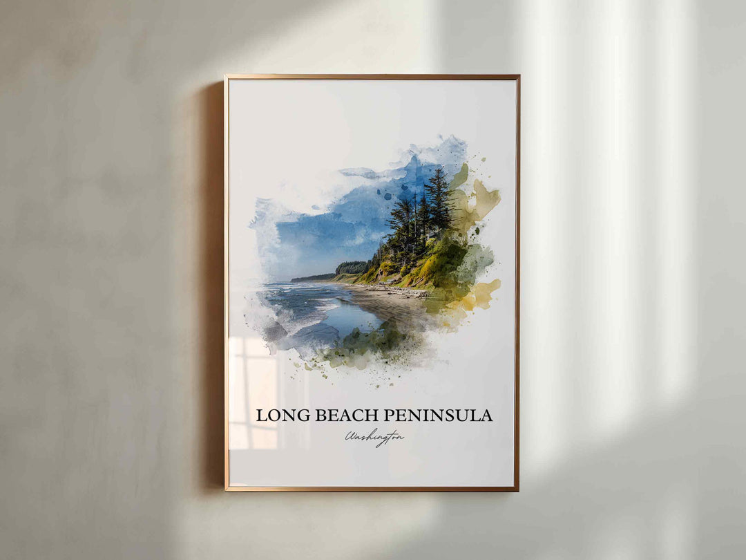 Long Beach Peninsula, Washington – Watercolor Art Print